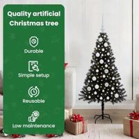 VidaXL Kerstboom met 150 led met standaard zwart 120 cm pvc - thumbnail