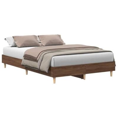Bedframe zonder matras 140x190 cm spaanplaat bruin eikenkleurig