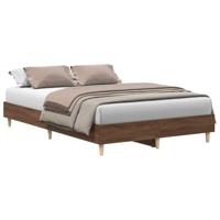 Bedframe zonder matras 140x190 cm spaanplaat bruin eikenkleurig - thumbnail