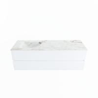 MONDIAZ VICA-DLUX 150cm badmeubel onderkast Talc 2 lades. Inbouw wastafel CLOUD links zonder kraangat, kleur Frappe. - thumbnail