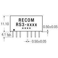RECOM RS3-1209S DC/DC-converter, print 12 V/DC 9 V/DC 333 mA 3 W Aantal uitgangen: 1 x Inhoud 1 stuk(s) - thumbnail