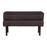 WOOOD Hocker 'Rodeo' Eco leder, kleur Zwart - thumbnail