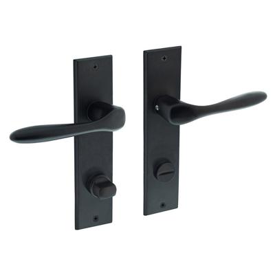 Deurkruk Banaan met schild 181x41x7mm WC78/8mm mat zwart