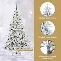 VidaXL Kunstmatige inklapbare kerstboom wit 210 cm pvc en staal - thumbnail
