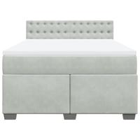 Boxspring met matras fluweel lichtgrijs 160x200 cm - thumbnail