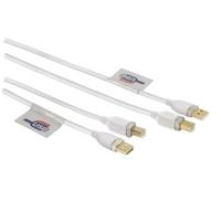 Hama USB-aansluitkabel A-stekker - B-stekker, 3 m, wit - thumbnail