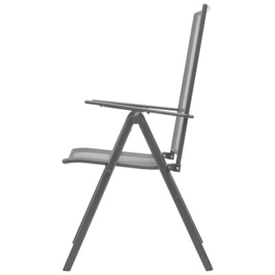 VidaXL Stapelbare klapstoelen (2 stuks) in staalgrijs