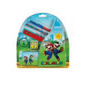Undercover Super mario schoolset in blik, 7dlg.