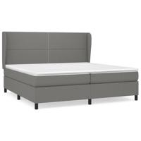Boxspring met matras stof donkergrijs 200x200 cm - thumbnail