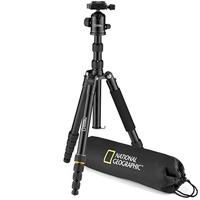 NATIONAL GEOGRAPHIC NGTR002T - Reisset met statief, aluminium, poten met 5 secties, draaislot, draagtas, tot 8 kg belastbaar, balhoofd, snelsluiting, zwart [Amazon Exclusive] - thumbnail
