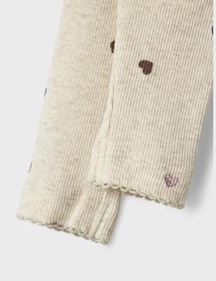 Legging voor babymeisjes met hartjes allover NAME IT gemêleerd beige