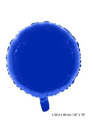 Folieballon Rond Blauw - 46cm