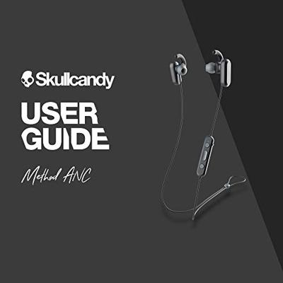 Skullcandy Methode Draadloze ruisonderdrukking, bluetooth-microfoon, 8 uur batterij, Secure FitFin gels, IPX4 zweet/waterbestendig, zwart/grijs