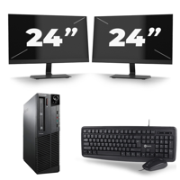 Lenovo ThinkCentre M92P SFF - Intel Core i7-3e Generatie - 16GB RAM - 256GB SSD - Windows 10 + 2x 24 inch Monitor - thumbnail