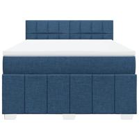 Boxspring met matras stof blauw 140x200 cm - thumbnail