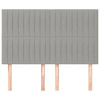 Hoofdborden 4 st 72x5x78/88 cm stof lichtgrijs - thumbnail