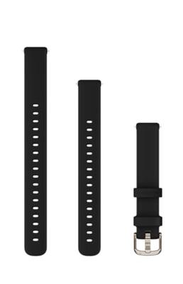 Garmin Lily® 2-band, zwart siliconen met crèmekleurige gouden hardware, Zwarte siliconen met crème gouden hardware, Modern