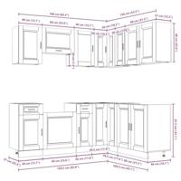 11-delige Keukenkastenset Porto bewerkt hout sonoma eikenkleur - thumbnail