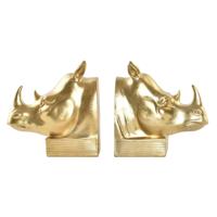 Bokstöd DKD Home Decor Neushoorn Gouden Hars Koloniaal 15 x 7,5 x 14,5 cm - thumbnail