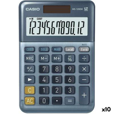 Rekenmachine Casio MS-100EM Blauw (10 Stuks)
