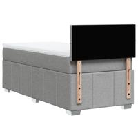 Boxspring met matras stof lichtgrijs 80x200 cm - thumbnail