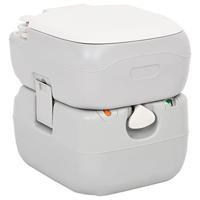 VidaXL Campingtoilet draagbaar 22+12 l hdpe grijs en wit - thumbnail