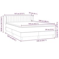 Boxspring met matras fluweel donkergrijs 140x220 cm - thumbnail