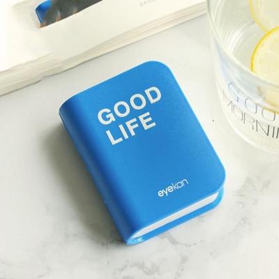 Eyekan liefhebbers cartoon schattig boek reizen glazen contact lenzen box voor eyes Care (blauw)