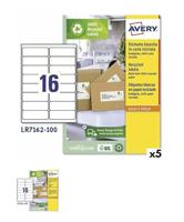 Printerlabels Avery LR7162 Wit 100 Lakens 99,1 x 33,9 mm (5 Stuks) - thumbnail