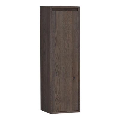 Brauer Adore - Hoge Kast - 120 cm - 1 Deur - Greeploos - Linksdraaiend - Lamellen Eiken Zwart