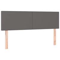Boxspring met matras kunstleer grijs 140x190 cm - thumbnail