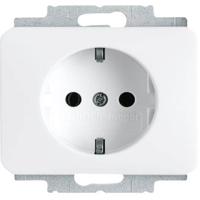 Wandcontactdoos 1-voudig met randaarde inbouw studiowit - thumbnail