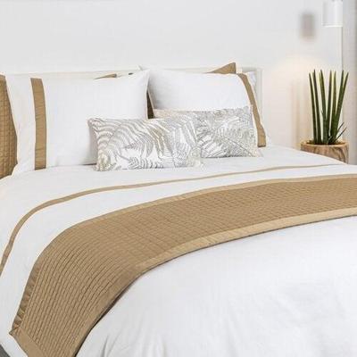 Dommelin Dommelin Dekbedovertrek Listra Satijn 300TC Wit-Brons 240x200/220 cm