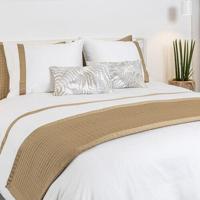 Dommelin Dommelin Dekbedovertrek Listra Satijn 300TC Wit-Brons 240x200/220 cm - thumbnail