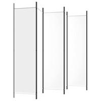 Kamerscherm met 6 panelen 300x200 cm stof wit - thumbnail