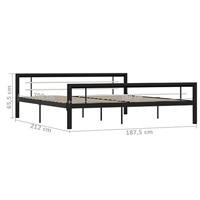 Bedframe metaal zwart en wit 180x200 cm - thumbnail