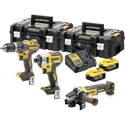 DeWalt DCK384P2T-QW | 18V XR Combiset | DCD796 + DCF887 + DCG405 | 2 x 5.0Ah accu en multilader | 2x TSTAK - DCK384P2T-QW