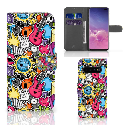 Samsung Galaxy S10 Plus | Wallet Case | met Pasjes | Punk Rock Samsung Galaxy S10 Plus | Wallet Case | met Pasjes | Punk Rock