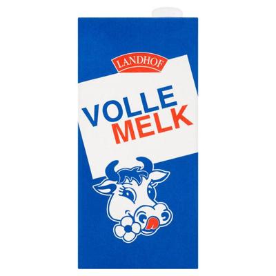 Melk Landhof vol houdbaar pak 1 liter | 12 stuks