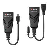 LINDY USB 2.0 Typ C Cat.6 Extender USB-extender USB-C 2.0 Via netwerkkabel RJ45 100 m - thumbnail