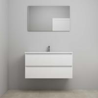 On-Line Badkamermeubelset - 100 cm - Voorgemonteerd - Acryl Wastafel - 1 Kraangat - Spiegel - Hoogglans Wit - thumbnail