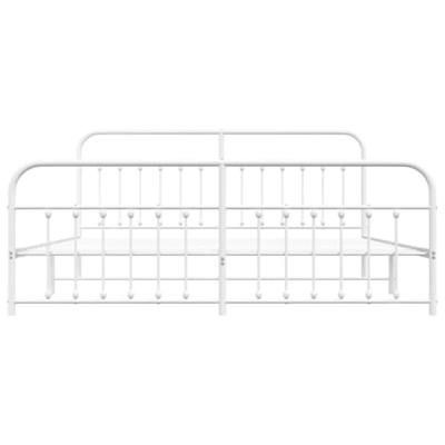 Bedframe met hoofd- en voeteneinde metaal wit 200x200 cm