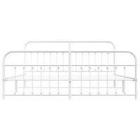 Bedframe met hoofd- en voeteneinde metaal wit 200x200 cm - thumbnail