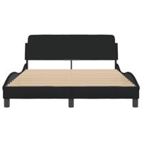 Bedframe zonder matras 120x200 cm stof zwart - thumbnail