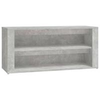 VidaXL Schoenenrek 100x35x45 cm bewerkt hout betongrijs - thumbnail