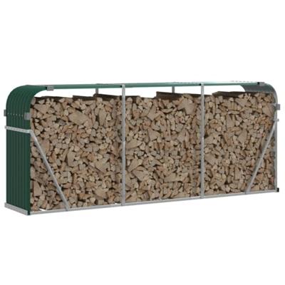 Haardhoutopslag 234x45x100 cm gegalvaniseerd staal groen