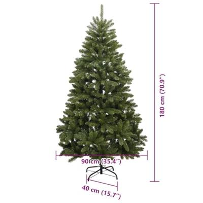 VidaXL Kunstkerstboom met 300 led groen 180 cm pvc en metaal