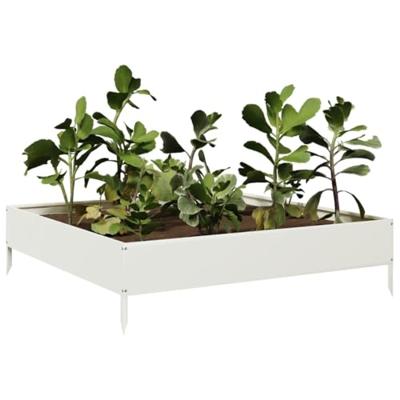VidaXL Plantenbak verhoogd 100x100x26 cm staal wit