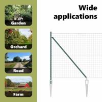 VidaXL Hek met paal groen 1,2 x 10 m staal en pvc - thumbnail