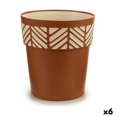 Zelfwaterende bloempot Stefanplast Orfeo Terra cotta Plastic 29 x 29 x 29 cm (6 Stuks)